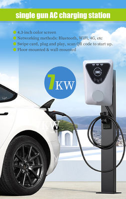 5mの充電ケーブルと7kWの出力を持つ商用ポータブルウォールボックスEV充電器